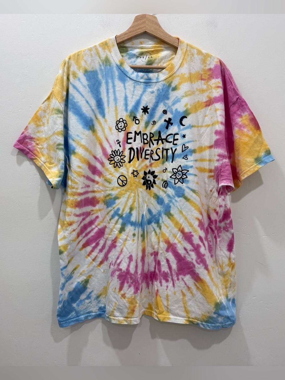 PS/LA Unisex Tie-dye T-shirt ~ Embrace Diversity Sz OS